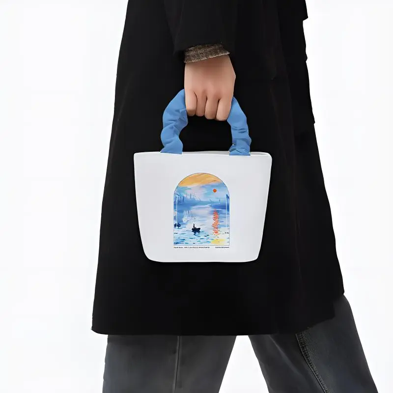 AOSONG Suede Brushed Technology Fabric Shoulder Bag, Crossbody Bag, Handbag Regular Unisex Sunrise Impression-7