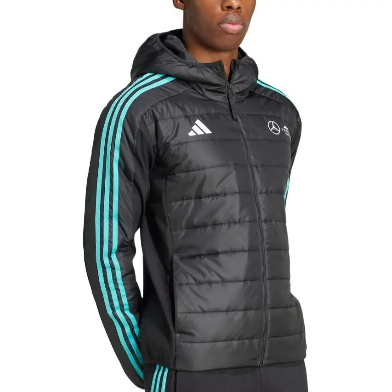 Adidas x MERCEDES-AMG PETRONAS F1 TEAM SS25 Motorsport DNA Puffer Jacket Men's Black/White-4