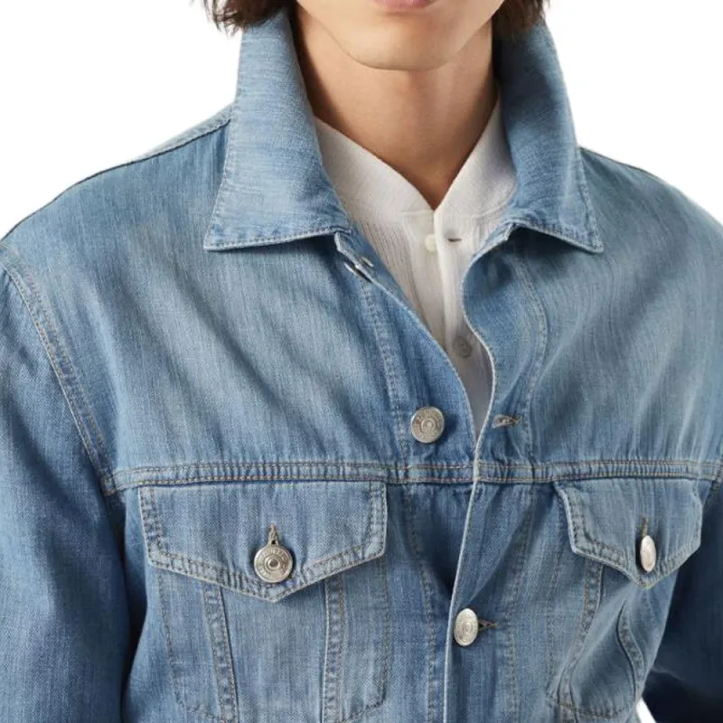 Brunello Cucinelli Long Sleeved Buttoned Denim Jacket-4