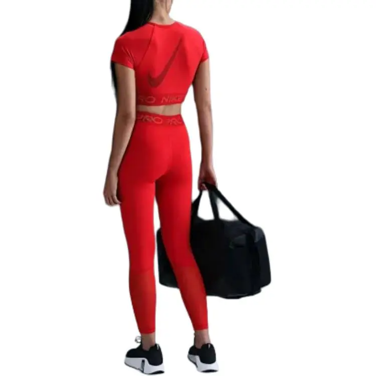 Nike Pro Women's Dri FIT Short Sleeve Cropped Graphic Top-1