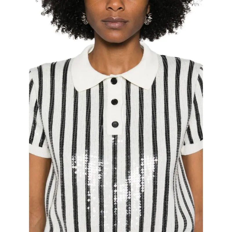 MSGM Sequin Embellished Short Sleeved Jumper-4