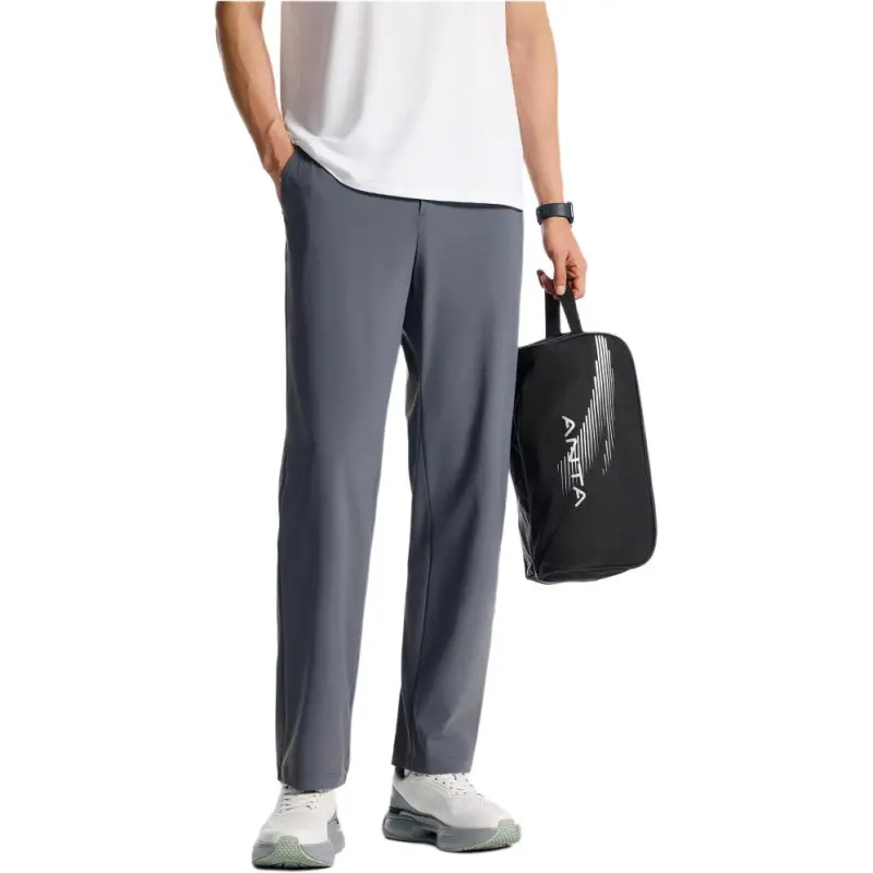 Anta Variety Training Collection Knitted Sweatpants Men's Men's Gray Clothing-1