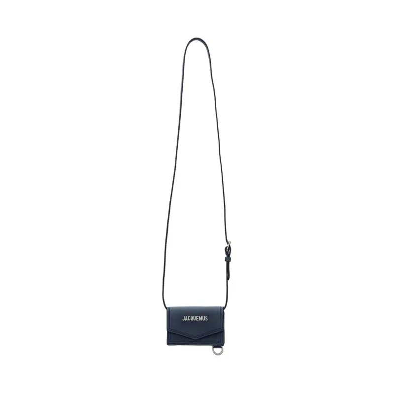 Jacquemus Cow Leather Shoulder Bag Crossbody Bag Card Holder Wallet Men's Blue-1