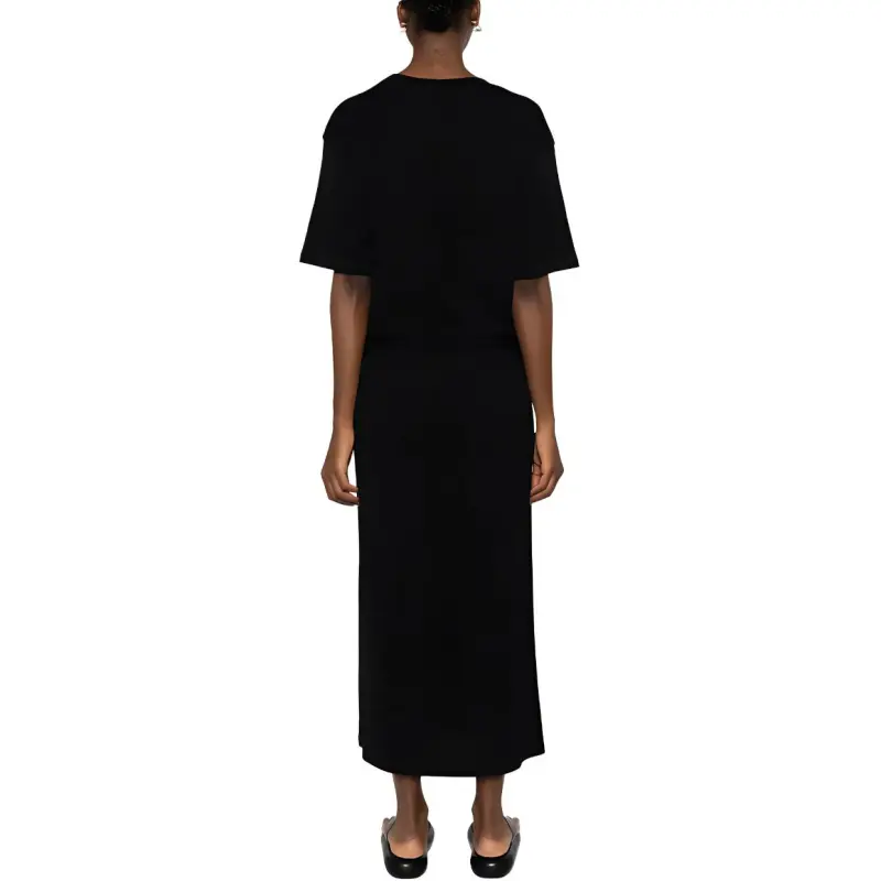 Lemaire Belted Rib T Shirt Dress 'Black'-2