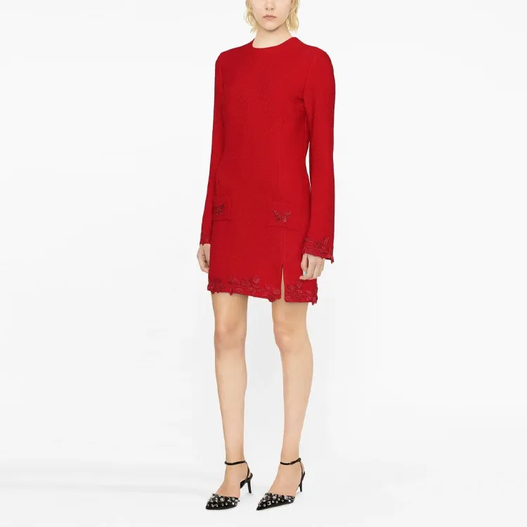 Blumarine Long-Sleeved Dresses Women's Red-1