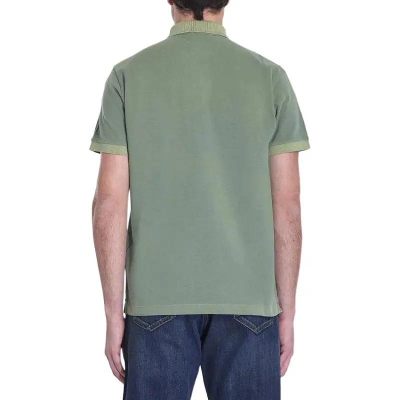 STONE ISLAND Compass Patch Buttoned Polo Shirt-1