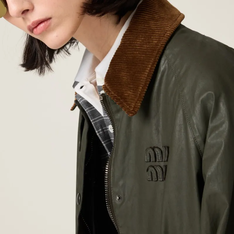 MIU MIU Button Up Poplin Jacket-4