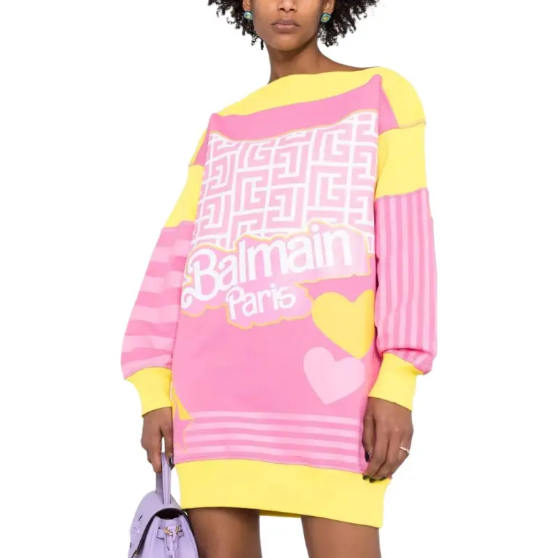 BALMAIN x Barbie Long Sleeved Dress Women's Multicolor-1