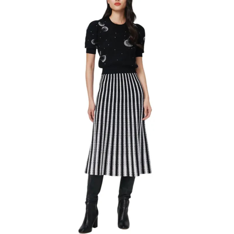 DVF Diane Von Furstenberg Vertical Striped Midi Skirt-1