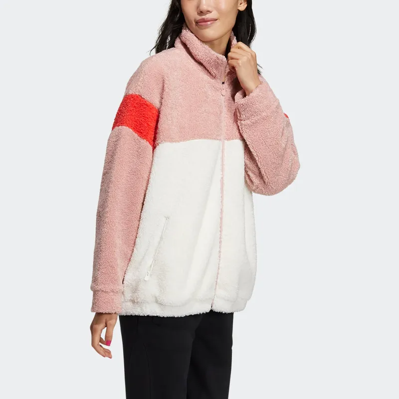 Adidas Neo Velvet Jackets Women's Pink White-3