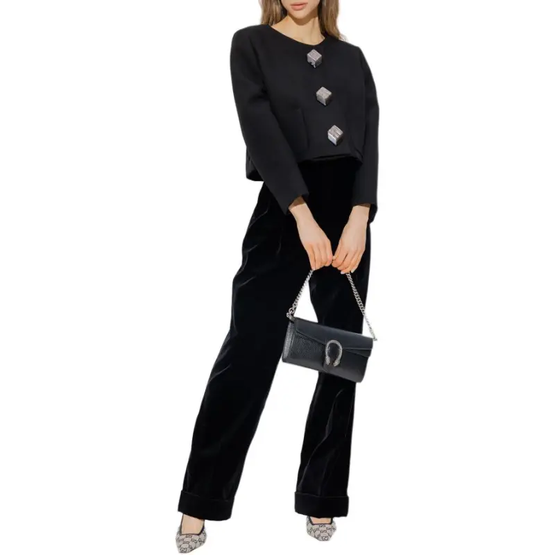 GUCCI Women's Dry Wool Jacket Black-1