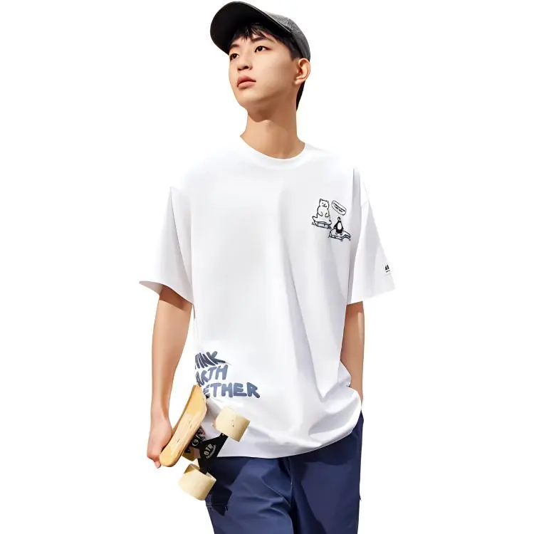 Anta x ZHENGJIUBEIJIXIONG Sports Life Collection T Shirt Unisex Snowflake White-3