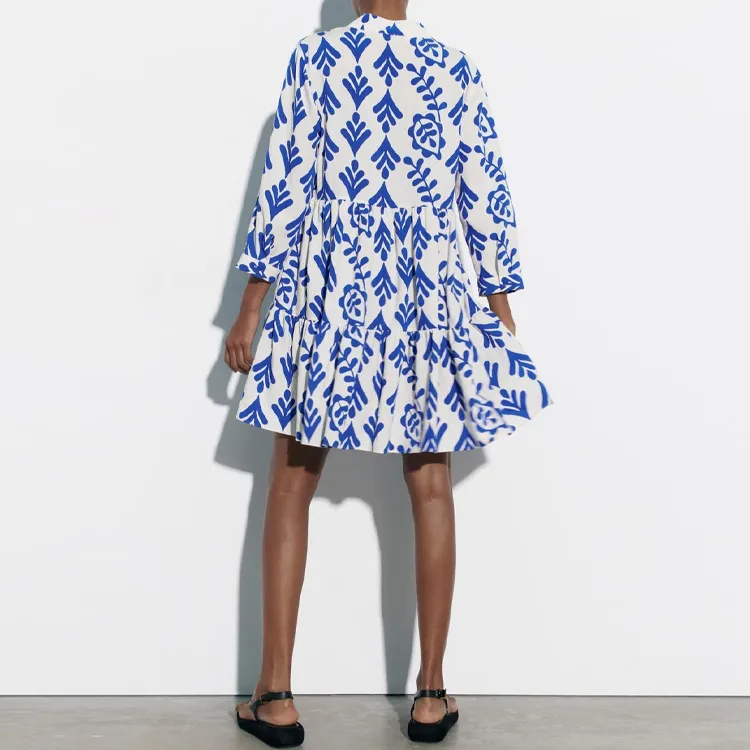 ZARA Long-Sleeved Dresses Women's White-2