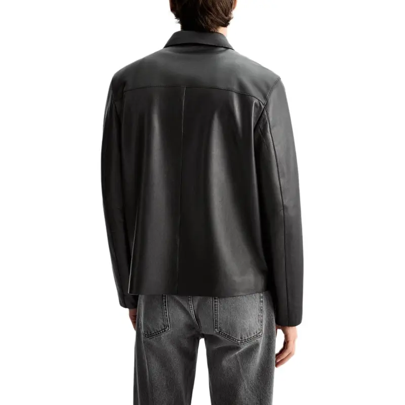 ZARA Leather Jacket Men's Black-3