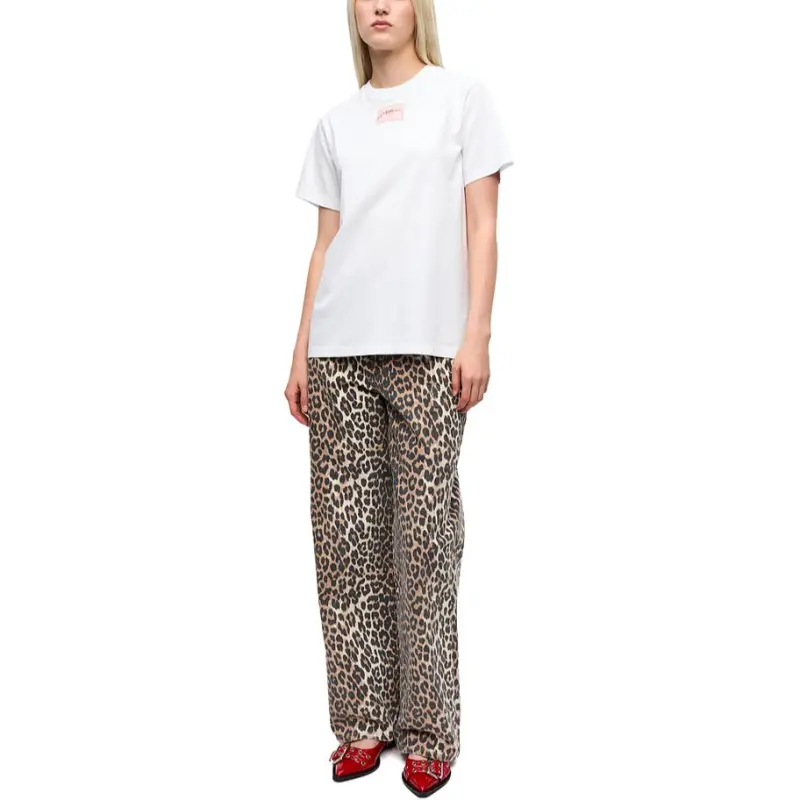 GANNI Logo Patch Crewneck T Shirt-1