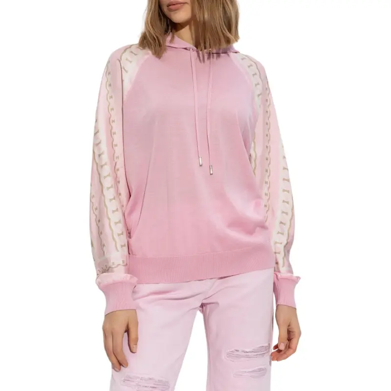 VERSACE Chain Printed Knitted Drawstring Hoodie-2