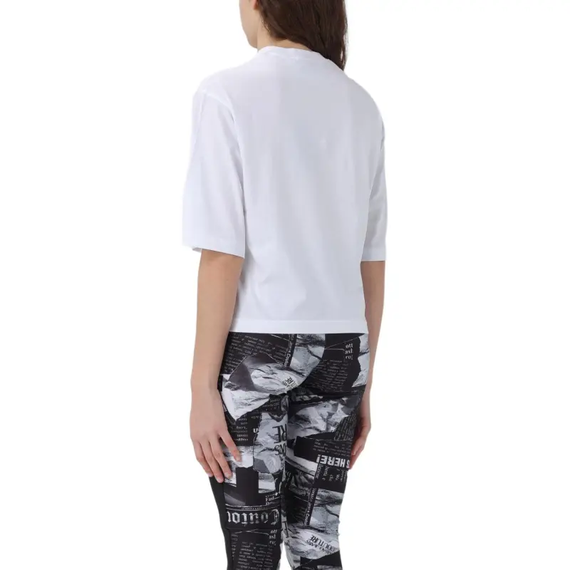 VERSACE JEANS Glittered Logo print Cotton T shirt-3