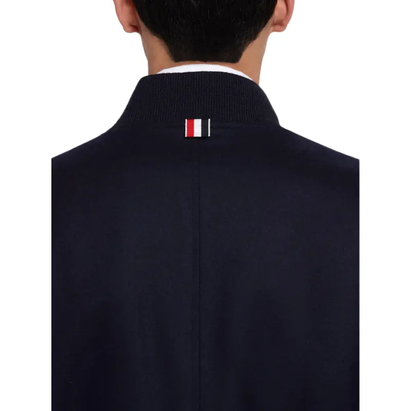 THOM BROWNE Tonal 4 Bar Flannel Blouson Jacket-3