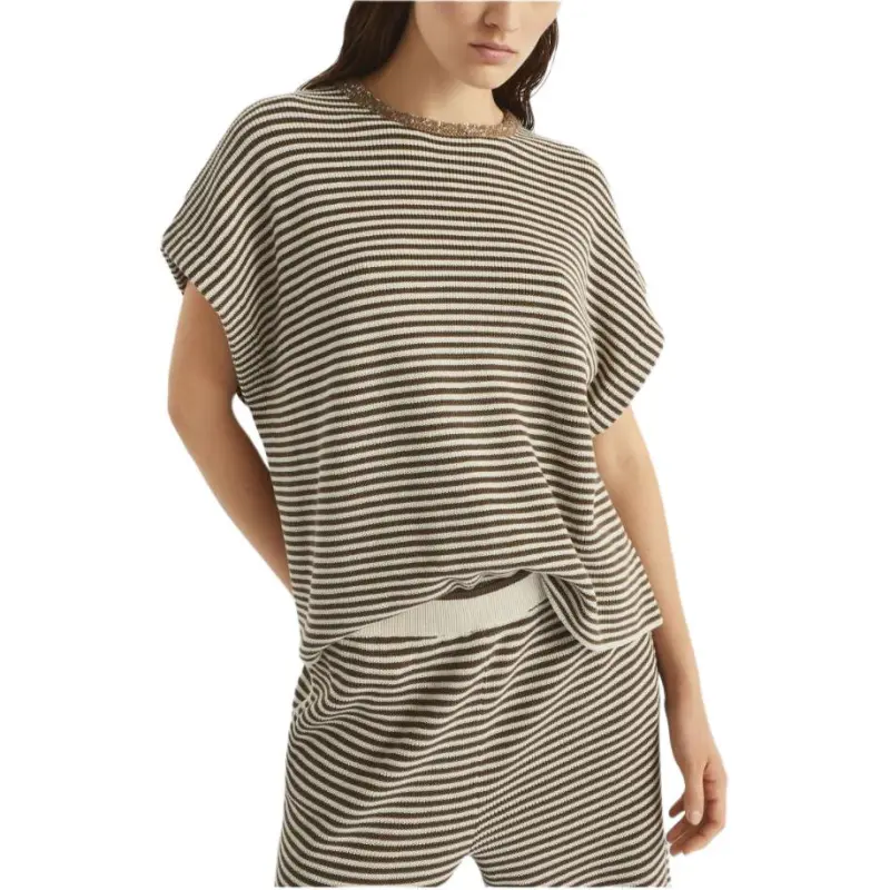 Brunello Cucinelli Striped Knit Top-1