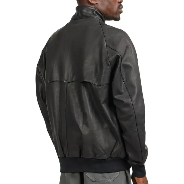 BARACUTA Leather Jacket Men's Black-2