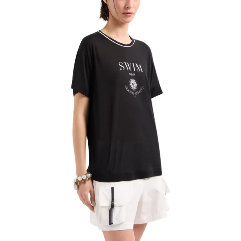 GIORGIO ARMANI Printed Silk And Lyocell Crew neck T shirt-2