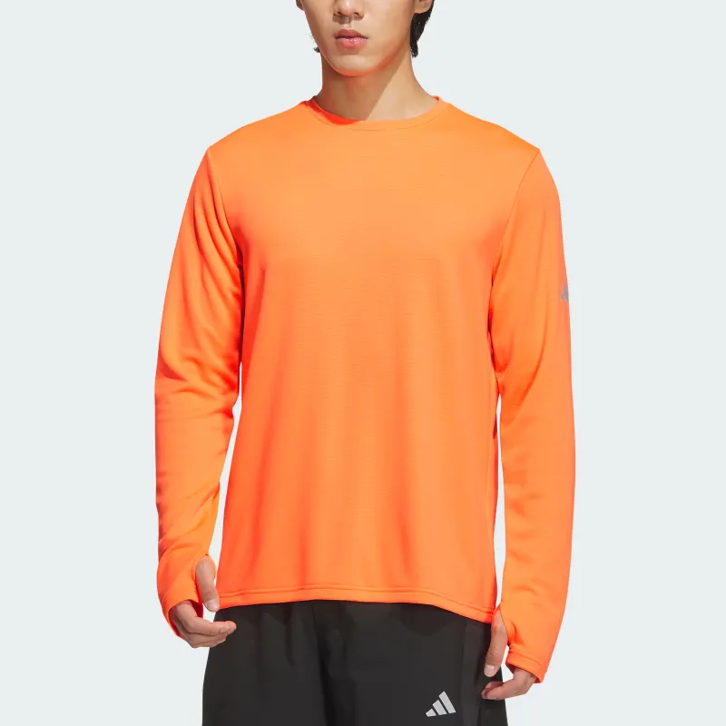 Adidas FW24 ESS RN T LS WR T-Shirt Unisex Warning Red Fluorescent/Deep Silver Gray-1