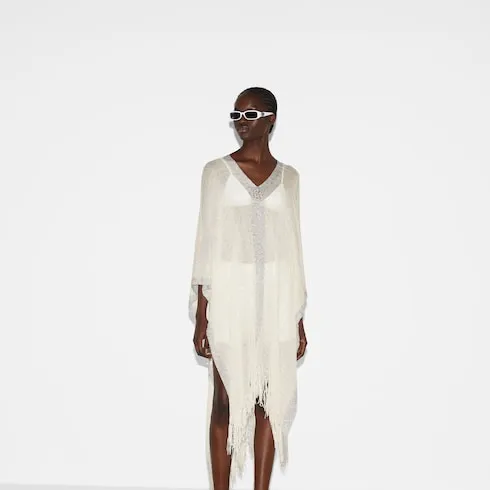 GUCCI Long-Sleeved Dresses Women's Ivory White-13