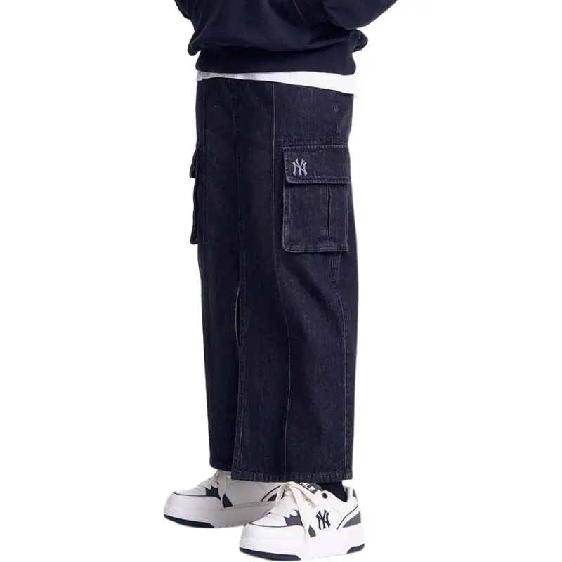 MLB New York Yankees Denim Long Skirts Women's Black-3