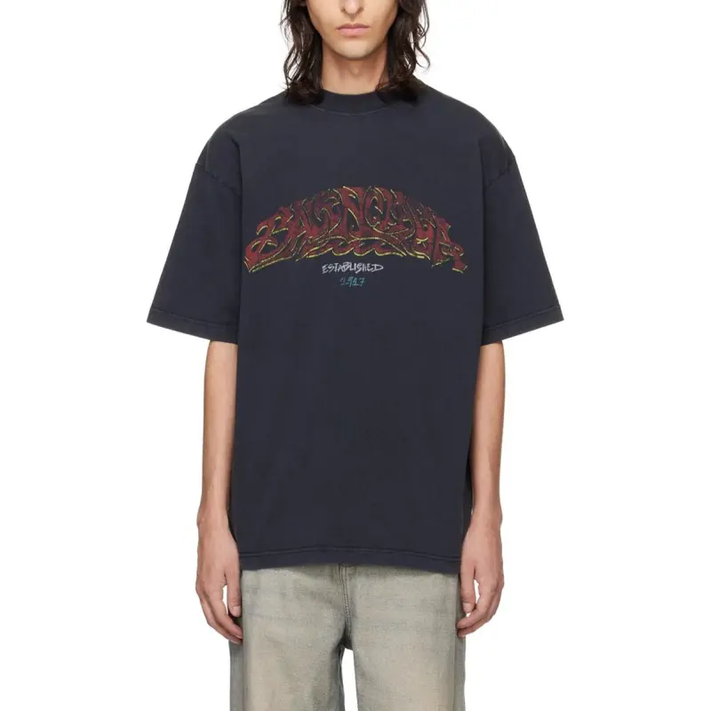 Balenciaga Men's Offshore Oversized T-Shirt Gray-3