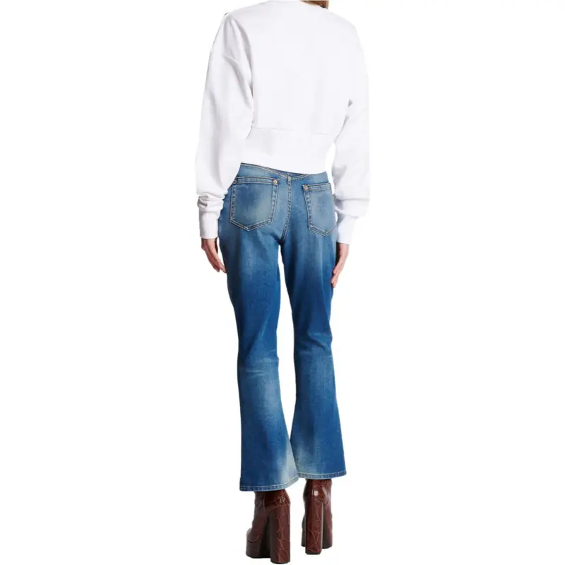 BALMAIN Logo Printed Crewneck Cropped Sweatshirt-2
