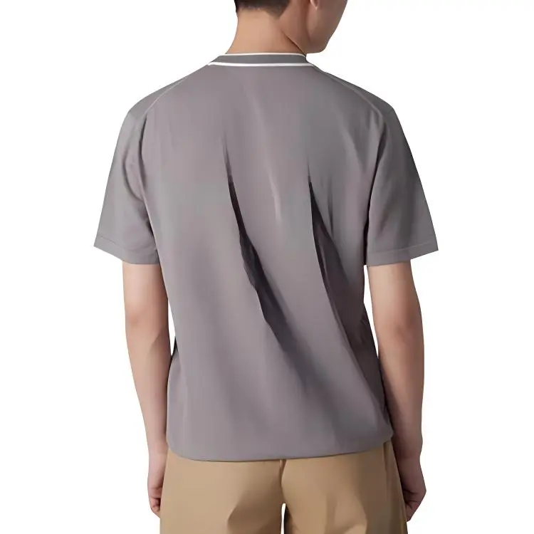 Hacikis T Shirt Men's Casual Gray-2