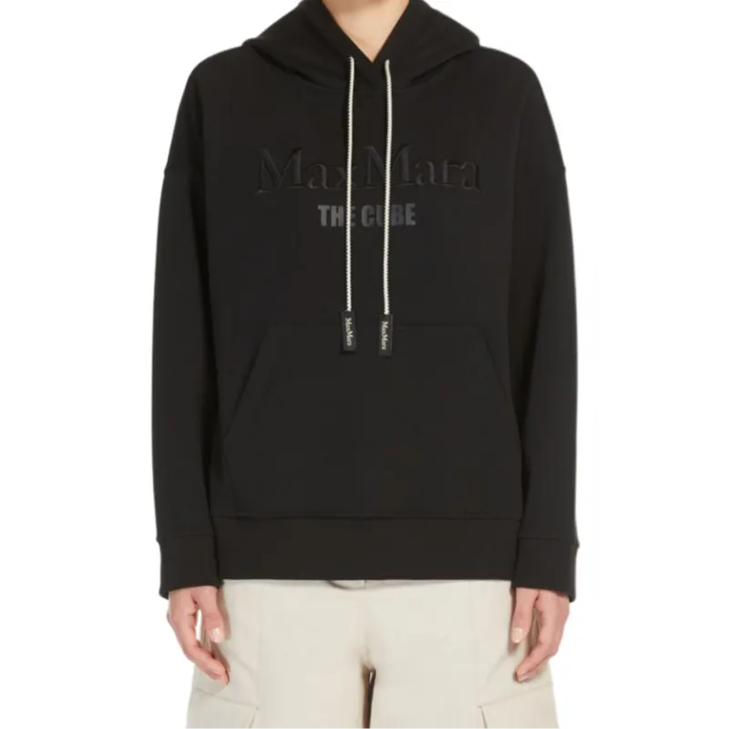 'S MAX MARA Agata Logo Embroidered Drawstring Hoodie-2
