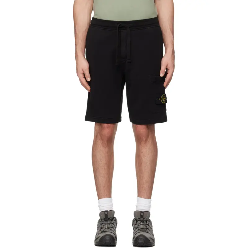 STONE ISLAND 64651 Cotton Fleece Garment Dyed Shorts-2