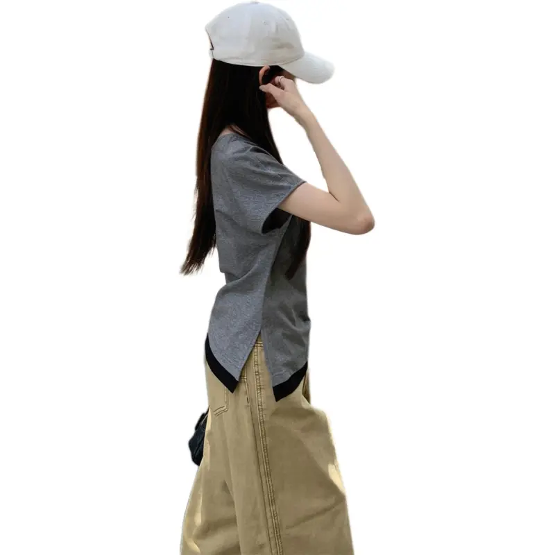 Mu Xiao Xin T Shirts Women's Gray-3