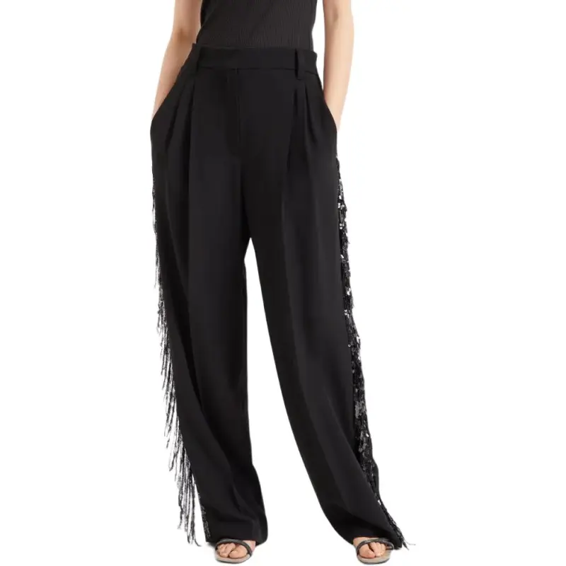 Brunello Cucinelli Waterfall Embroidery Trousers-2