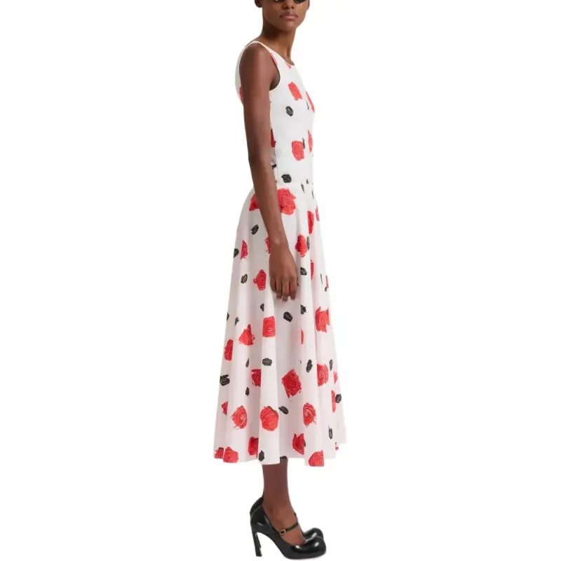 MARNI Rose print Midi Dress-3