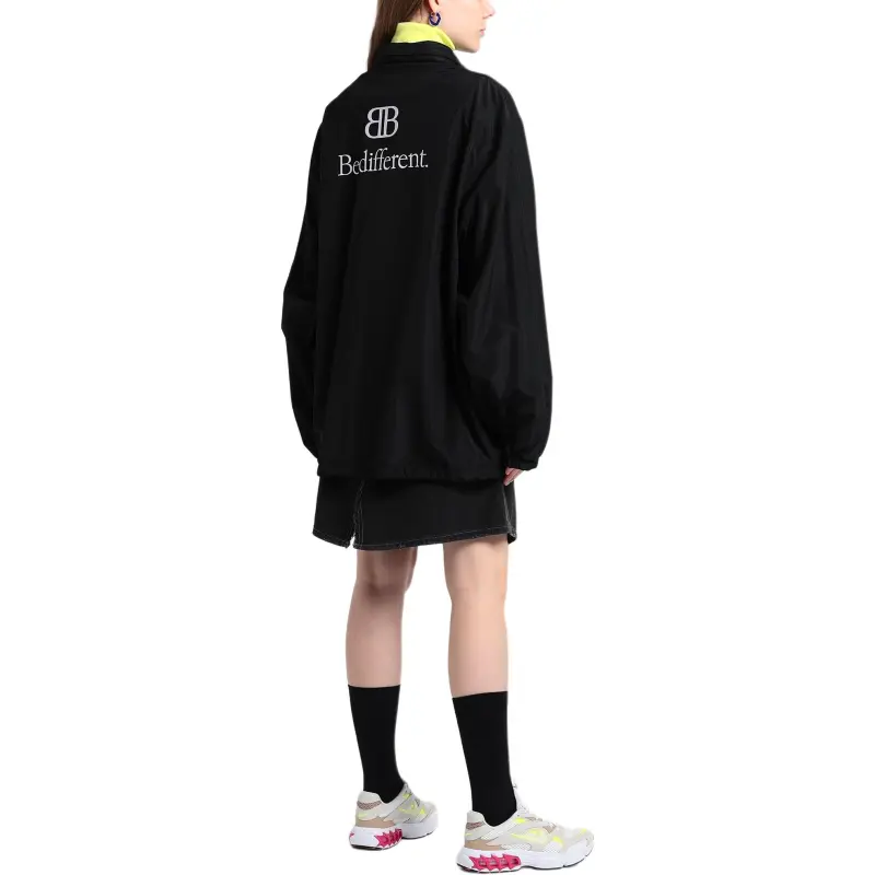 Balenciaga Logo Print Windbreaker Jacket 'Black'-3
