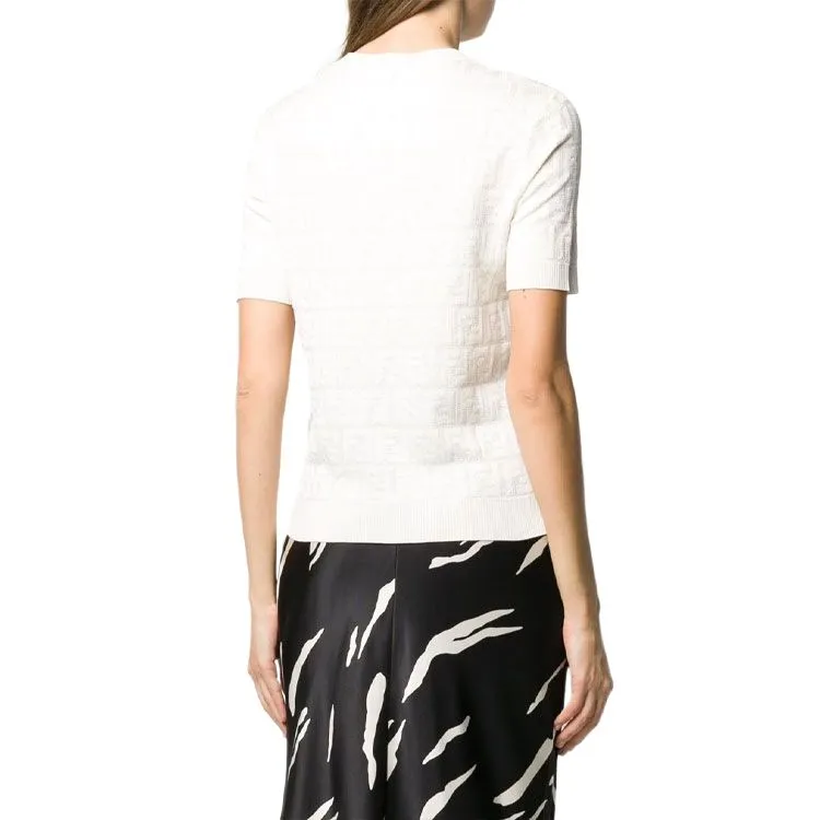 FENDI By Marc Jacobs Viscose And Cotton Sweater White-3