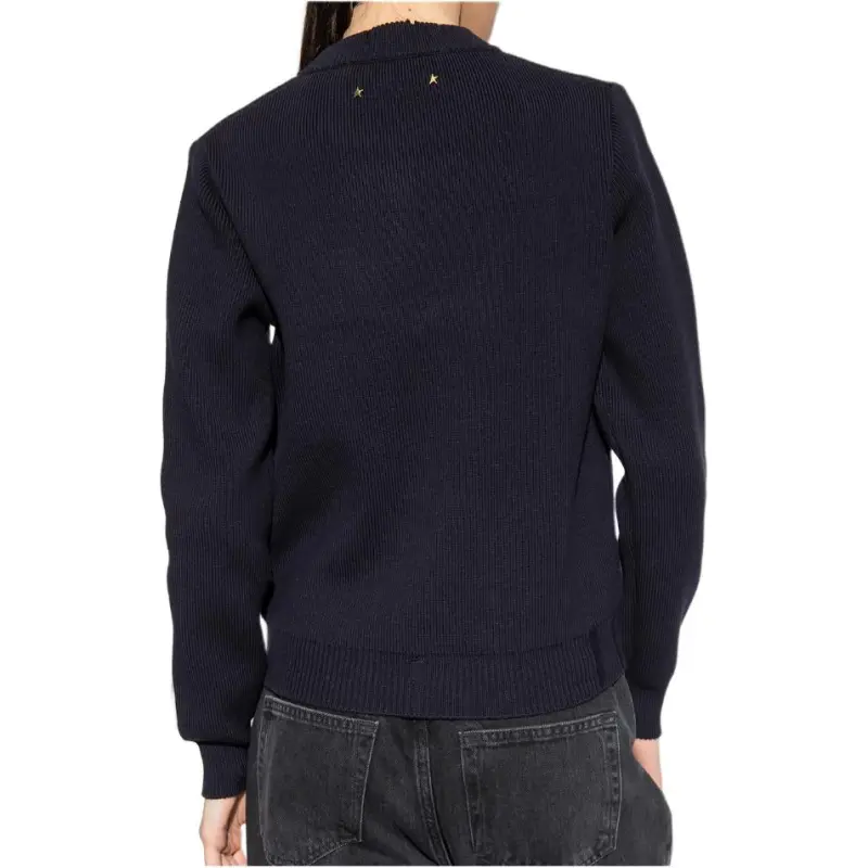 Golden Goose Distressed Logo Patch Jumper-5