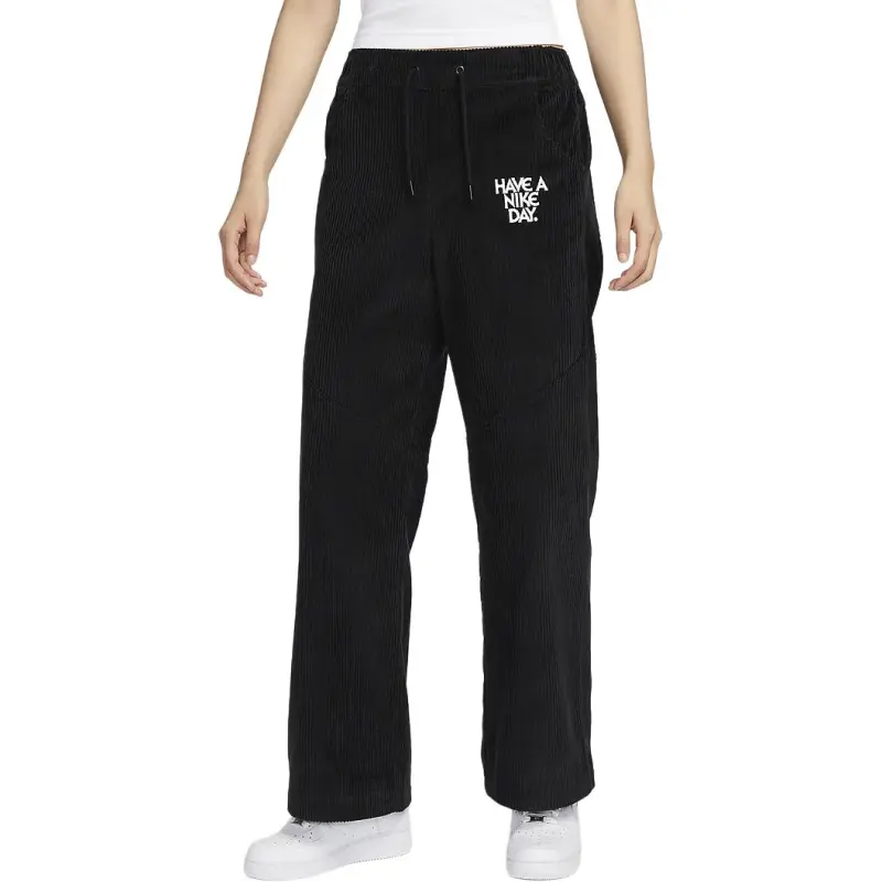 Nike Women'ss Letter Logo Wide Leg Pants Black-2
