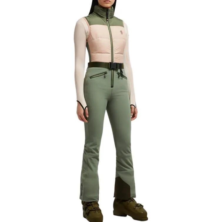 Moncler Ski Coverall Women's Pink/Dark Green-1