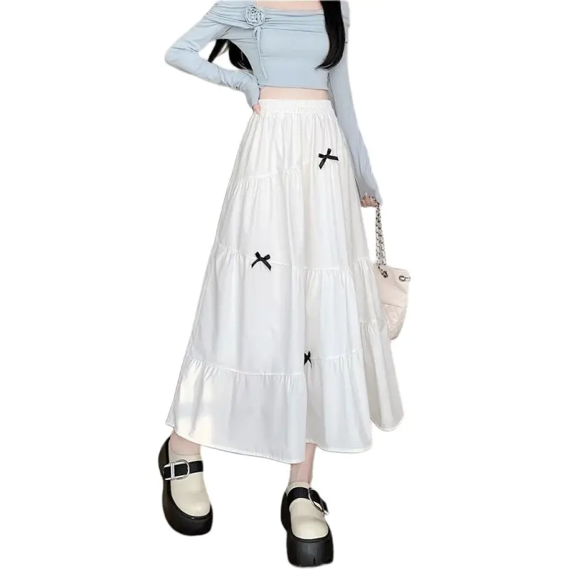 KEAB Casual Long Skirts Women's White-3