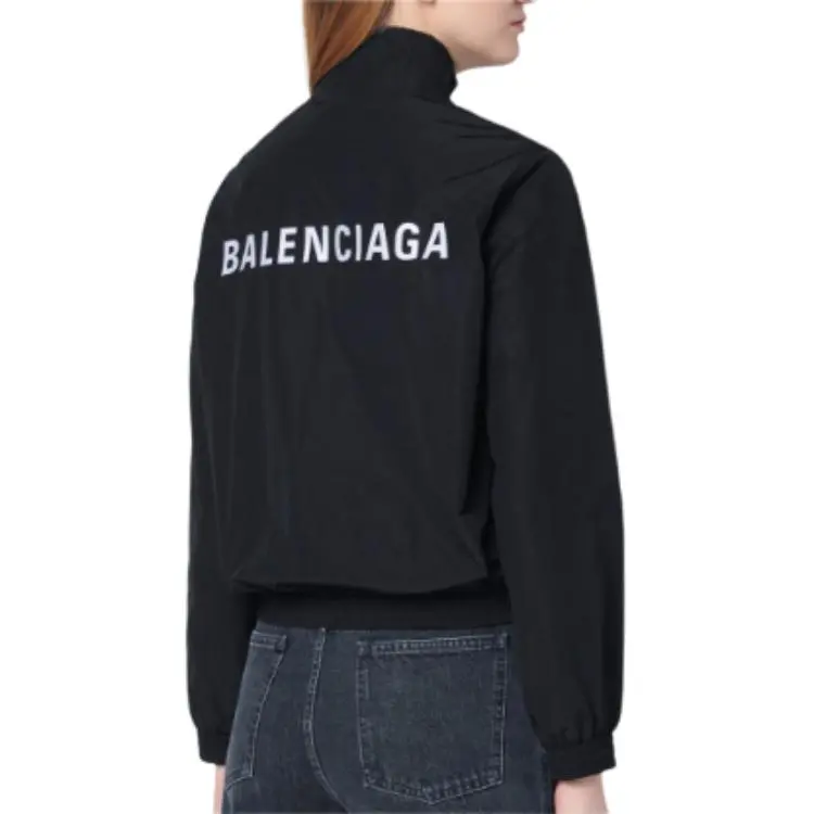 Balenciaga Logo Embroidered Zip Up Jacket-4