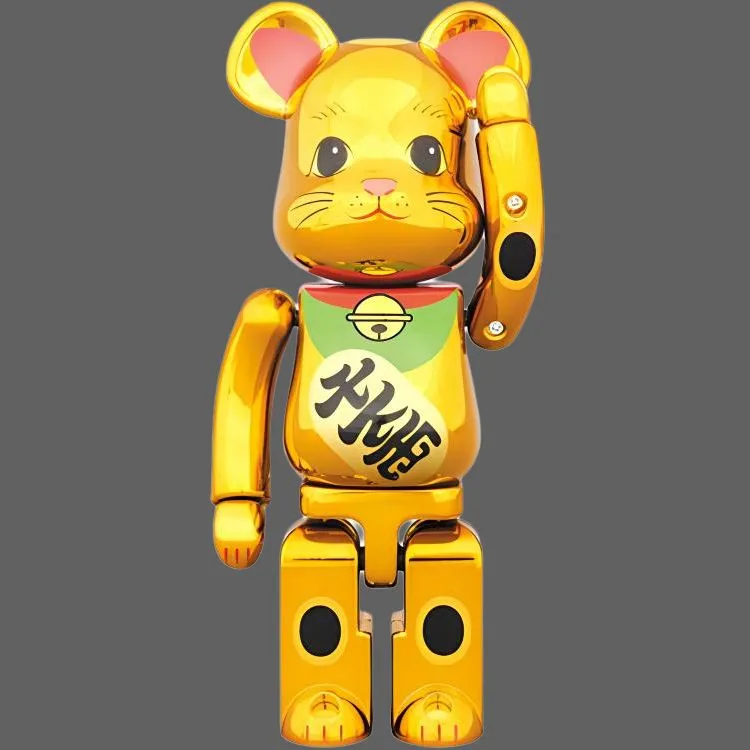 BE@RBRICK Superalloy Beckoning Cat Gold Plated-5