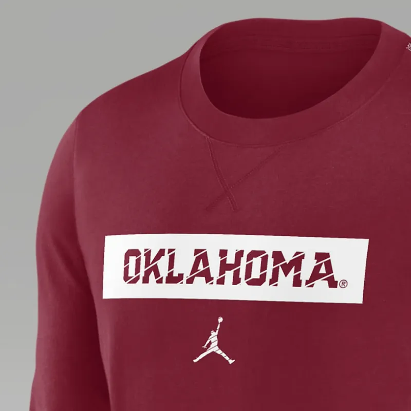 Jordan Oklahoma Sooners Sideline Player Men's Nike Dri FIT College T Shirt-3