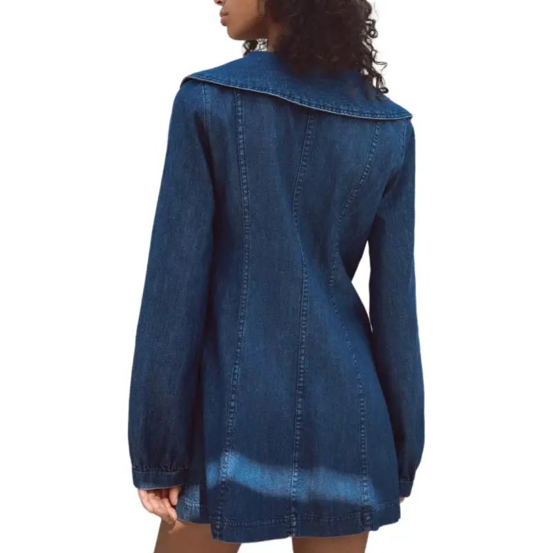 ZARA Trf Long Sleeved Dresses Women's Blue-2
