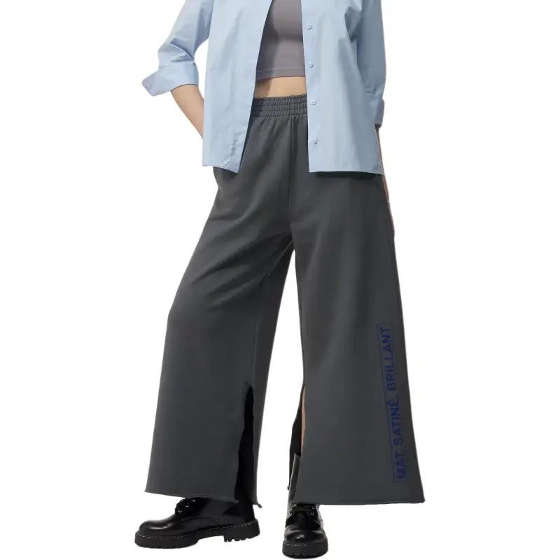 MM6 Maison Margiela Slogan Printed Wide Leg Track Pants-3