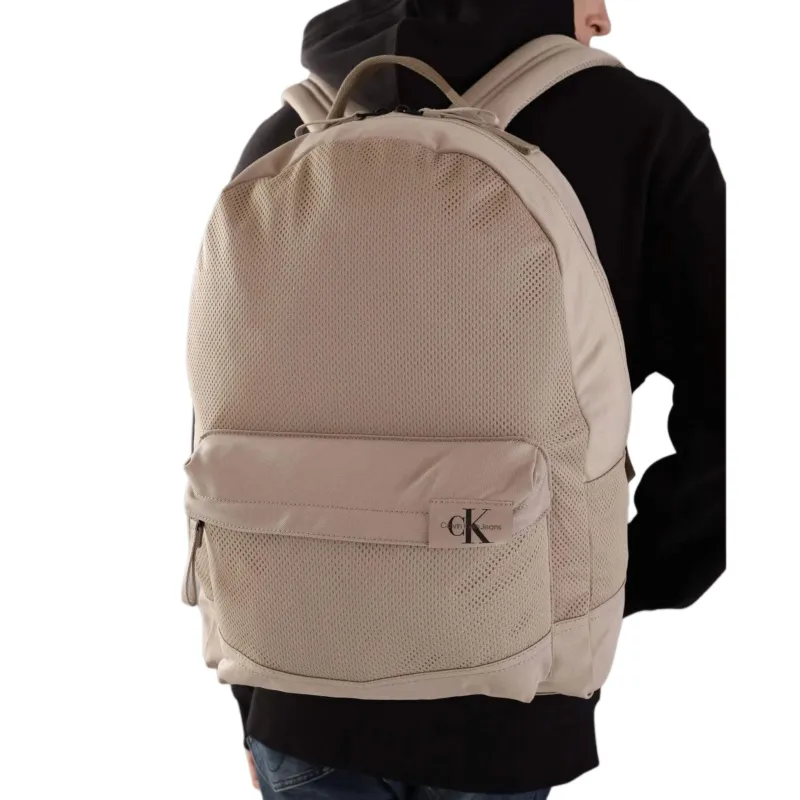 CALVIN KLEIN Polyester Backpack Men's Beige-4