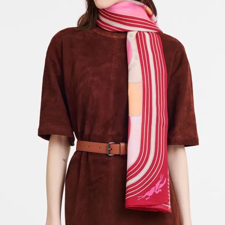 LONGCHAMP Wool Shawls Women's Orange-1