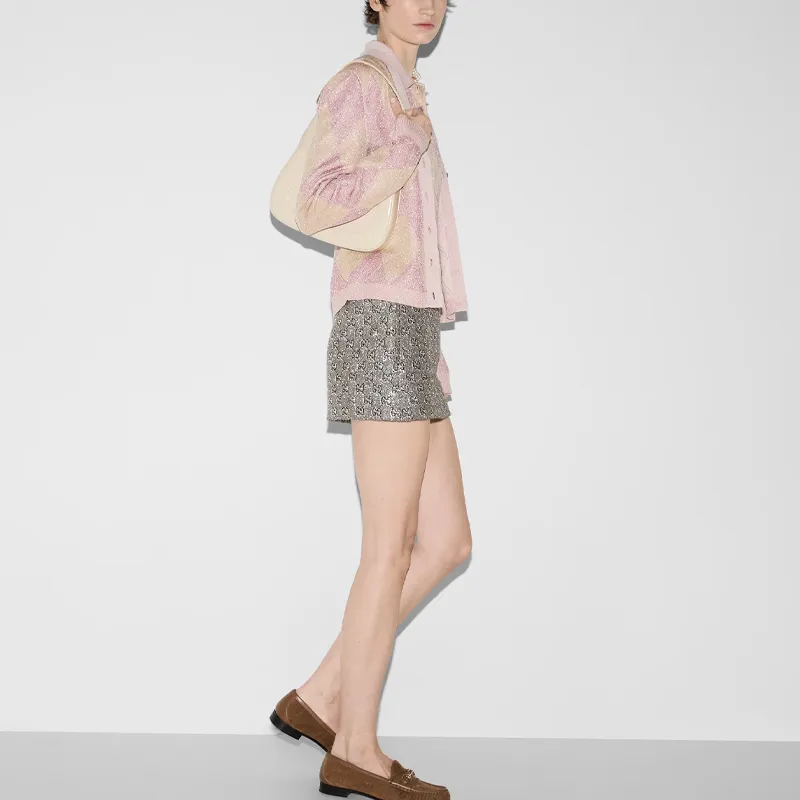 GUCCI Monogrammed Tweed Skirt-2